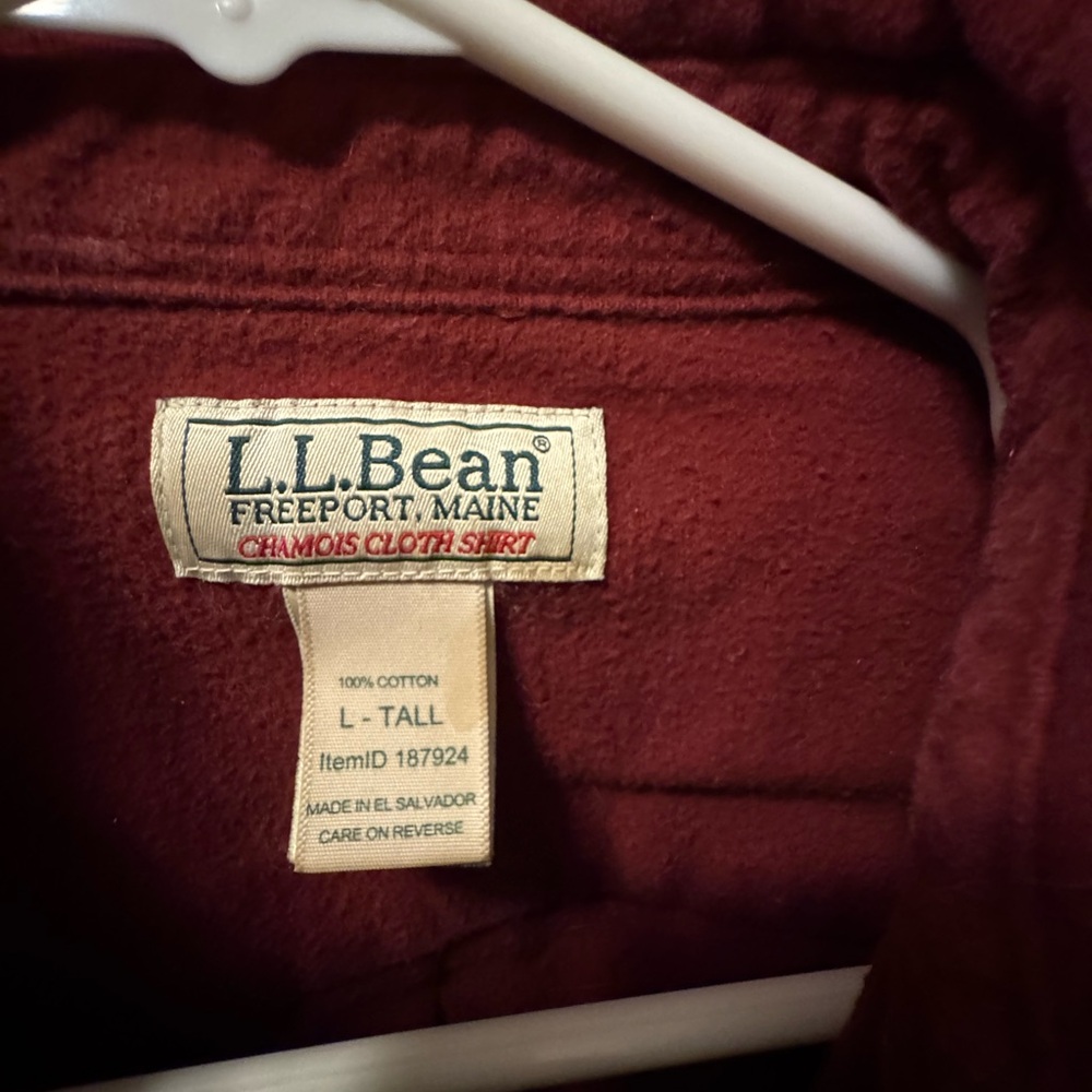 L.L. Bean Deep Red Chamois Shirt